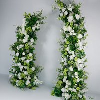 Aperturee Set of 2 Greenery White Rose Archway for Wedding, 5.2 ft / 6.2 ft, 682 USD, artificial flower wall, S0D9202-S-Sea