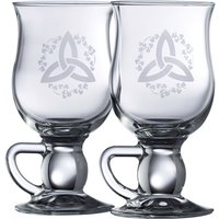 Galway Crystal Trinity Knot Shamrock Latte Mugs Pair image 3