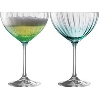 Galway Crystal Erne Cocktail/Champagne Saucer Set of 2 in Aqua image 5