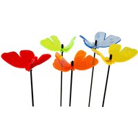 SunCatcher Admiral Butterfly Garden Stakes – Set of 5 3D Fluorescent Glowing Outdoor Garden Decorations (30cm high)