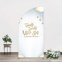 Aperturee Twinkle Twinkle Little Star Arch Backdrop Gold Moon and Clouds Baby Shower Decoration