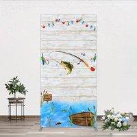 Aperturee Gone Fishing Arch Backdrop, Bass Fishing Theme Baby Shower Birthday Party Decor Art