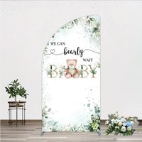 Aperturee Bearly Wait Arch Backdrop, Teddy Bear Eucalyptus Greenery Baby Shower Party Studio
