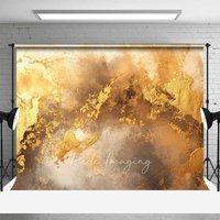 Aperturee Abstract Gold Leaf and Grunge Texture Backdrop, Vintage Brown Photography Background, Elegant Party Decor Prop