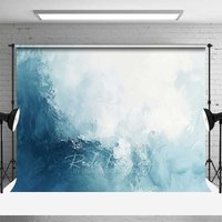 Aperturee Abstract Blue and White Ocean Wave Texture Backdrop, Artistic Brush Stroke Portrait Photography Background