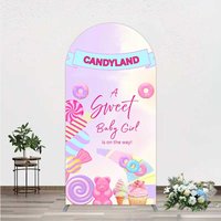 Aperturee Candyland Sweet Baby Girl is on the Way Arch Backdrop Professional Photography Background