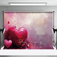 Aperturee Abstract Pink Painted Heart Backdrop, Romantic Valentine Wedding Studio Photography Background