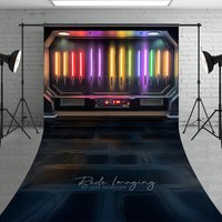 Aperturee Sci-Fi Glowing Laser Swords Armory Backdrop, Space Spaceship Interior Photography Background for Boy Portrait Cinematic Set
