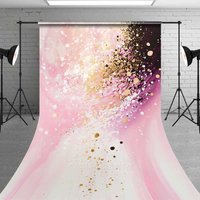 Aperturee Pink White and Purple Abstract Art Backdrop, Luxury Gold Foil Splatter Background