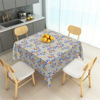 Aperturee Wildflower Meadow Gray Rectangle Tablecloth, Professional Photography Floral Table Cover