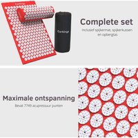 Spijkermat met kussen en met Opbergtas - 8000+ punten - rood
