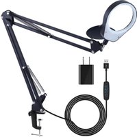 Loeplamp Vergrootglas met Verlichting en Tafelklem en 3 Lichtkleuren