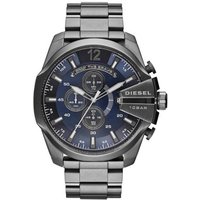 Diesel DZ4329 Mega Chief Chronograph Blue Dial Gunmetal Ion-plated Men's Watch