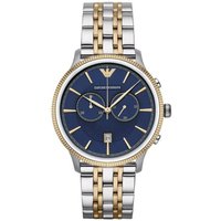 Emporio Armani AR1847 Men's Watch Chronograph Two Tone Blue