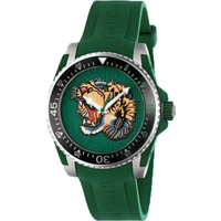 Gucci YA136316 Dive Tiger Green Dial Men's Watch