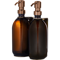 Distributeur de savon mural double doré