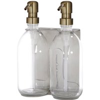 Nickel Double Wall Mounted Soap Dispenser