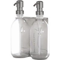 Distributeur de savon mural double en nickel