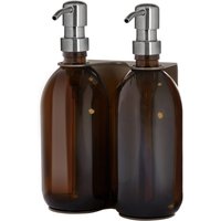 Distributeur de savon mural double en nickel