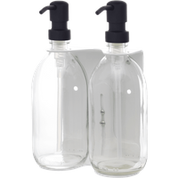 Distributeur de savon mural double blanc