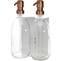 White Double Wall Mounted Soap Dispenser