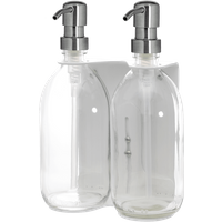 White Double Wall Mounted Soap Dispenser