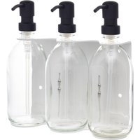 White Triple Wall Mounted Soap Dispenser