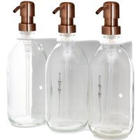 White Triple Wall Mounted Soap Dispenser