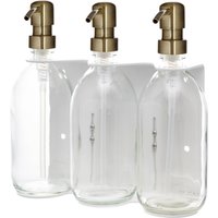 White Triple Wall Mounted Soap Dispenser