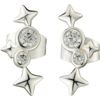 Silver Plated CZ Star Earrings
