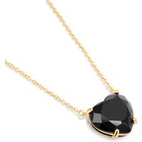 Gold Plated Black Stone Heart Pendant