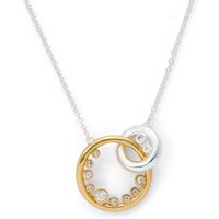 Silver & Gold Plated Infinity Circles CZ Pendant