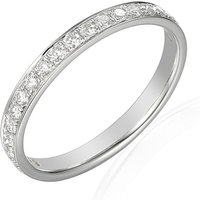 18ct White Gold Micro setting half eternity ring 20 brilliant cut diamonds