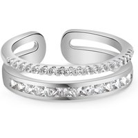 Silver Plated Double Row Ring
