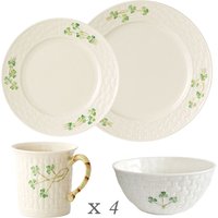 Belleek Classic Shamrock 16 Piece Dining Set