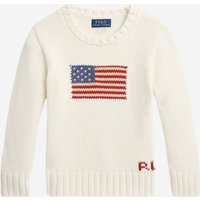 Ralph Lauren Boys Cotton Knit Flag Jumper in Ivory