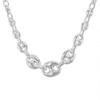 6.4mm 12mm Graduated Rambo Chain Necklace 18 Inch