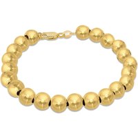 Silver Micron Yellow Gold Plated 8mm Ball Bracelet 7.5 Inch