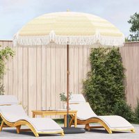 vidaXL Parasol Yellow and White Ø 205 x 209 cm Steel