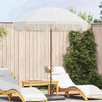 vidaXL Parasol Grey and White Ø 160 x 195 cm Steel