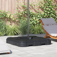 vidaXL Umbrella Base Set 2 pcs Black 88.5 x 88.5 x 12 cm Plastic