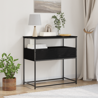 vidaXL Console Table Black Oak 75 x 40 x 75 cm Engineered Wood