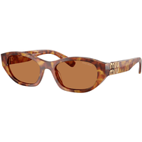 Miu Miu 0mu Light Havana Acetate Sunglasses — Brown
