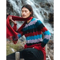 Brora Cashmere Wave Knit Cardigan - Size: UK 8