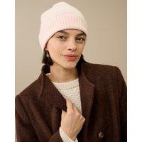 Brora Cashmere Ribbed Hat Rosewater