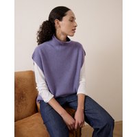 Brora Cashmere Ribbed Poncho Lavender - Size: UK 8-10