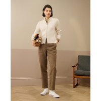 Brora Cashmere Ribbed Zip Cardigan Swan - Size: UK 8-10