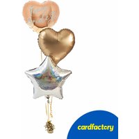 Hen Party Team Bride Inflated Balloon Arrangement | Party Decoration | Rose Gold & Silver Foil Balloons | Includes Ribbon & Weight | 18-inch