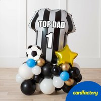 Personalised Black & White Striped Football Shirt Balloon Stack - Delivered Inflated!