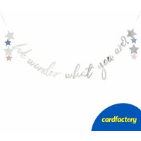 Silver We Wonder What You Are? Card Banner 2m